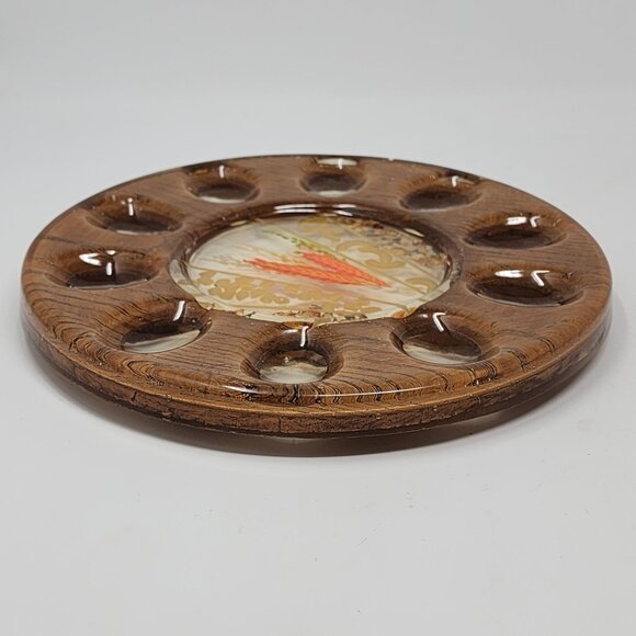 Resin Deviled Egg Tray Dried Flowers and Pasta 8.5" Design Gifts Vintage - Picture 9 of 9